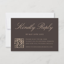 Elegante braune QR-Code-Hochzeit
