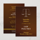 Elegante braune Rechtspraxis Eröffnung der Ankündi Einladung (Vorne/Hinten)