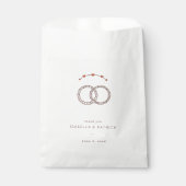 Elegante braune Ringe und Herzen Geschenktütchen (Vorderseite)