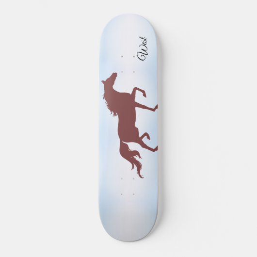 Elegante braune Silhouette am Himmel Skateboard (Vorderseite)