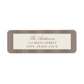 Elegante braune Streifen Rücksendeadresse (Vorne)