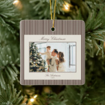 Elegante braune Streifen Weihnachtsfoto