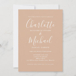Elegante braune Taupe-Hochzeit im All-in-One-Stil Einladung