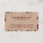 Elegante braune und beige Retro-Blume Visitenkarte (Rückseite)