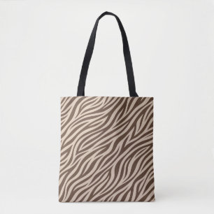 Elegante braune und beige Zebrastreifen-Tasche Tasche