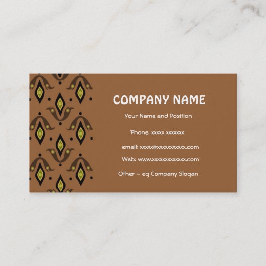 Elegante braune und schwarze Visitenkarte (Vorderseite)