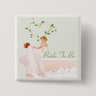 Elegante Braut als Knopf Button