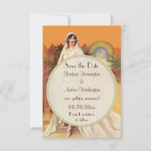 Elegante Braut der 1930er Jahre Hochzeit speichern Einladung (Rückseite)