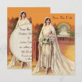 Elegante Braut der 1930er Jahre Hochzeit speichern Einladung (Vorne/Hinten)