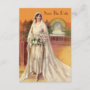 Elegante Braut der 1930er Jahre Hochzeit speichern Einladung