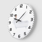 Elegante Braut Entspannen in der Badewanne Hochzei Große Wanduhr (Winkel)