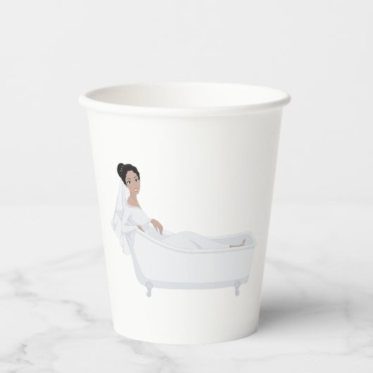 Elegante Braut Entspannen in der Badewanne Hochzei Pappbecher (Vorderseite)