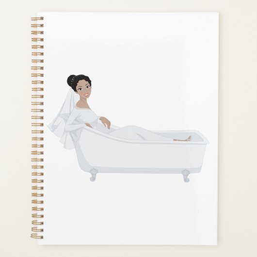 Elegante Braut Entspannen in der Badewanne Hochzei Planer (Vorderseite)