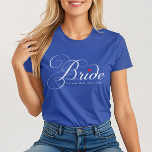 Elegante Braut Future Mrs Blue Damen T-Shirt