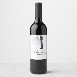 Elegante Braut & Groom Dance "Danke!" Weinlabel Weinetikett