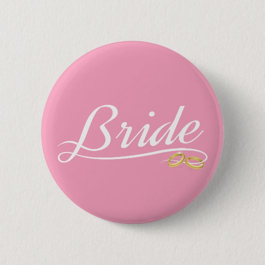 Elegante Braut Hochzeit Kalligrafie | Anstecknadel (Vorderseite)