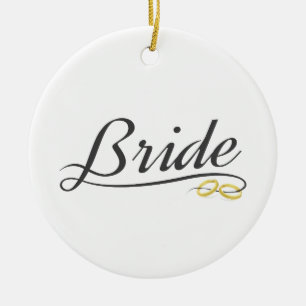 Elegante Braut Hochzeit Kalligrafie Keramik-Orname Keramik Ornament