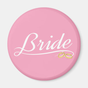 Elegante Braut Hochzeit Kalligrafie Kühlschrankm Magnet