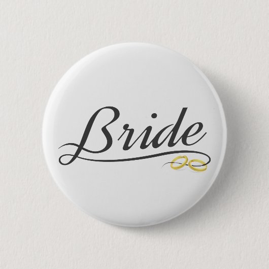 Elegante Braut Hochzeit Kalligrafie | Pin Button (Vorderseite)
