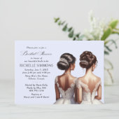 Elegante Braut im Gown-Brautparty Einladung (Stehend Vorderseite)