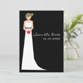 Elegante Braut in Gown Save The Date (Stehend Vorderseite)