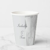 Elegante Braut-Script-Hochzeitsfeier Pappbecher (Vorderseite)