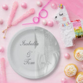 Elegante Braut-Script-Hochzeitstisch-Dekoration au Pappteller (Party)