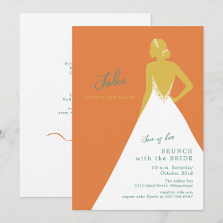Elegante Braut-Silhouette Citrus-Braut-Brunch Einladung