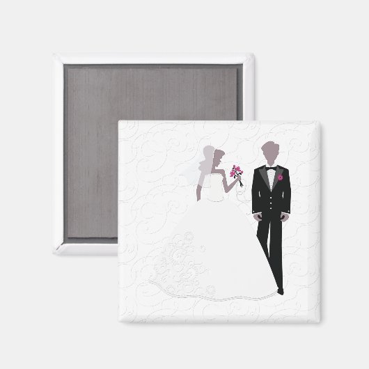 Elegante Braut und Bräutigam Magnet (Vorderseite/Rückseite)