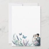 Elegante Braut und Bräutigam mit Lavendel Einladung (Vorderseite)