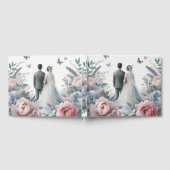 Elegante Braut und Bräutigam mit Peonies und Laven Gästebuch (Voll)