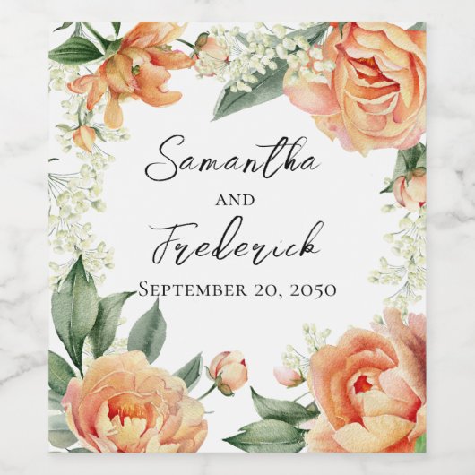 Elegante Braut und Bräutigam Weinetikett (Einzelnes Label)