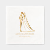 Elegante Braut und Groom Wedding Servietten Mit Folie (Vorderseite)