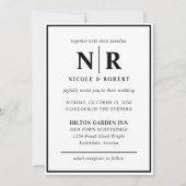 Elegante Braut- und Körperinitialen für Hochzeiten Einladung (Vorderseite)