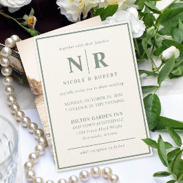 Elegante Braut- und Körperinitialen für Hochzeiten Einladung