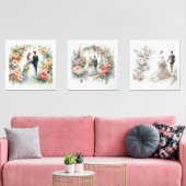 Elegante Braut und Wasserfarbe Bilderwand Sets (Wohnzimmer)