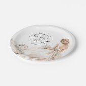 Elegante Braut zu Gown Brautparty Rezept Pappteller (Schrägansicht)