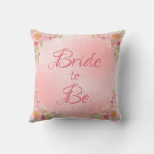 Elegante Braut zu rosa Wasserfarbe Kissen (Rückseite)