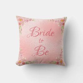 Elegante Braut zu rosa Wasserfarbe Kissen