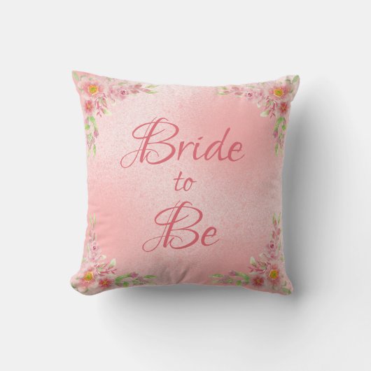 Elegante Braut zu rosa Wasserfarbe Kissen (Vorderseite)