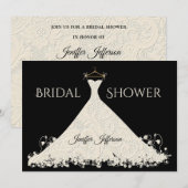 Elegante Brautdusche Einladung (Vorne/Hinten)