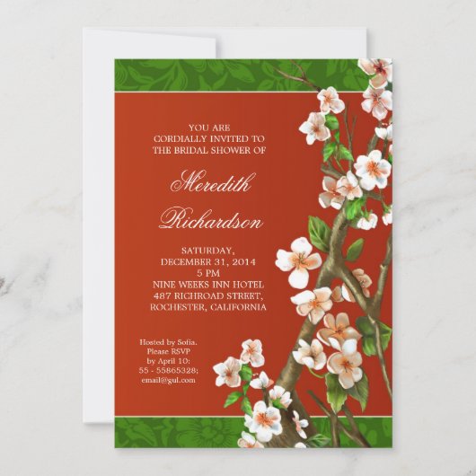 elegante Brautdusche Einladung (Vorderseite)