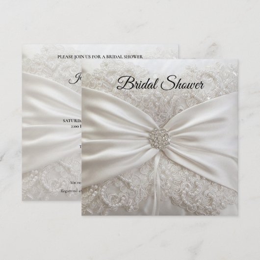 Elegante Brautdusche Einladung (Vorne/Hinten)