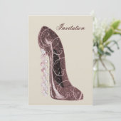 Elegante Brautdusche Einladung (Stehend Vorderseite)