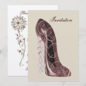 Elegante Brautdusche Einladung (Vorne/Hinten)