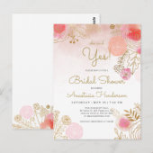 Elegante Brautdusche Einladung. Einladung Postkarte (Vorne/Hinten)