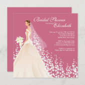 Elegante Brautdusche Einladung Honeysuckle (Vorne/Hinten)