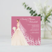 Elegante Brautdusche Einladung Honeysuckle (Stehend Vorderseite)