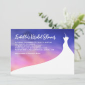 Elegante Brautdusche Einladung lila Wasserfarbe (Stehend Vorderseite)