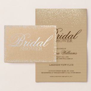 Elegante Brautdusche Folienkarte